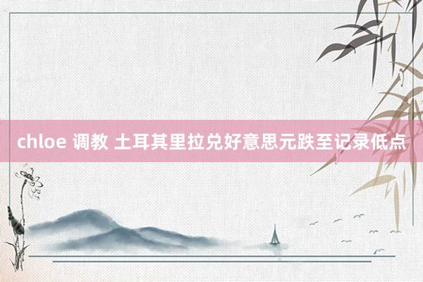 chloe 调教 土耳其里拉兑好意思元跌至记录低点